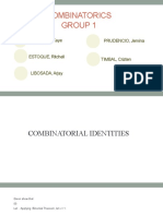 Combinatorics Group 1: Alimento, Kaye ESTOQUE, Ritchell LIBOSADA, Arjay PRUDENCIO, Jemina