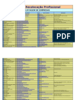 Planilha Empregos Listagem de Empresas