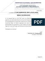 CLAT 2022 Result Notification