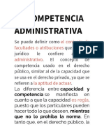 La Competencia Administrativa