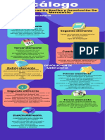 Infografía Decálogo Pasos A Seguir Con Íconos en 3D Fondo Morado Elementos Multicolor