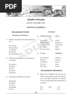 Examen Integral: Anual Integral 2015 Aptitud Académica