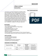 Low-Power, Slew-Rate-Limited RS-485/RS-422 Transceiver: Description Pin Configuration