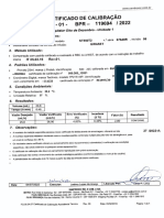 Tsomtronic: Certificado de Calibração NO: CCA-01