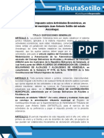 Ordenanza de Impuesto Sobre Actividades Económicas, en Jurisdicción Del Municipio Juan Antonio Sotillo Del Estado Anzoátegui