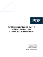 Prática 09 - Determinação de Fe2+ e Ferro Total em Complexos Minerais