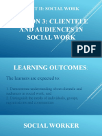 Diass Unit II, Lesson 3 - Clientele and Audiences in Social Work