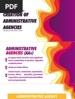 Creation of Administrative Agencies