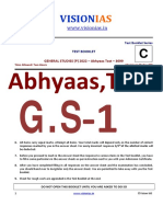 Vision Ias Abhyaas GS Test-1 (E) Prelims 2022