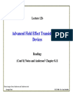 Advanced Field Effect Transistor (FET) Devices: Lecture 12b