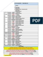 Podar International School Holiday List 2022 2023