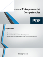 Personal Entrepreneurial Competencies