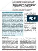 A Study To Assess The Knowledge Regarding Newborn Danger Signs Among Staff Nurses in Selected Hospital in Kanpur, Uttar Pradesh With A View To Develop An Information Booklet