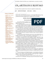 TRABALHOS, ARTIGOS E RESUMOS. - RESUMO - HOFFMAN, Jussara. Avaliação Mediadora, Uma Prática em Construção Da Pré-Escola À Universidade