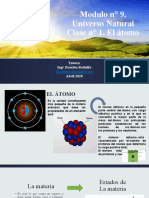 Modulo N° 9. Universo Natural Clase N° 1. El Átomo: Tutora: Ing° Roselen Rodulfo Abril 2020