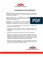 Política de Responsabilidad Social Empresarial, Firmada y Actualizada