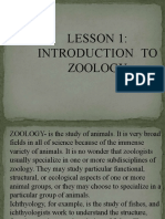 ZOOLOGY LESSON 1 Introductionbranchesofzoology