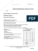 ASRJC H2 Physics MYCT 2022 Structured