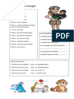 Schedule and Interview of A Zoo Keeper Reading Comprehension Exercises - 103298