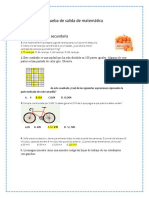 Prueba de Salida de Matemática para Primero