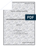 SUPPORT - Cours de STATISTIQUE INFERENTIELLE - Master 1 Info - Soir