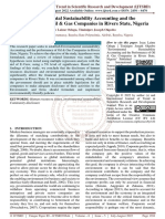 Environmental Sustainability Accounting and The Performance of Oil and Gas Companies in Rivers State, Nigeria