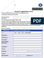 Blue Badge Discount Registration Form