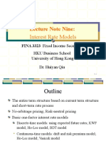 Lecture Note 09 - Interest Rate Models