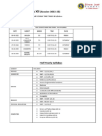 Class XII HY Time Table & Syllabus