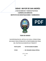 Universidad Mayor de San Andrés: Carrera de Derecho Instituto de Investigaciones Y Seminarios