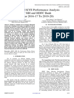 Financial KYE Performance Analysis of SBI and HDFC Bank (Year 2016-17 To 2019-20)