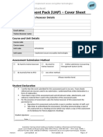 Unit Assessment Pack (UAP) - Cover Sheet: Student and Trainer/Assessor Details