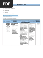 3° Grado - Agosto 31