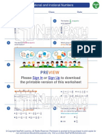 Worksheet Math Grade 7 Rational and Irrational Numbers 1