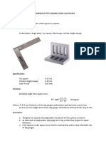 Exp 1 Checking The Squareess of Try Square Using Slip Gauge