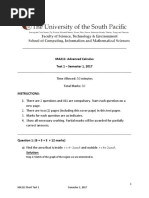 MA211 Test 1 Solution Semester 1 2017