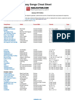 Easy Songs Cheat Sheet