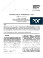 Quantum Computing and Quadratically Signed Weight Enumerators (Information Processing Letters, Vol. 79, Issue 4) (2001)