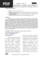 Aplicacion de Estrategias de Priming para Mejorar El Rendimiento Fisico El Dia de Partido en Un Equipo Filial de Futbol Profesional