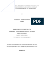 A Comparative Analysis of Students Competencea in Mathematics and Their Performance in Physics Among Students in Secondary School in Nigeria