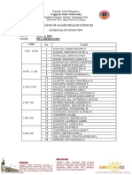 Schedule of Interview