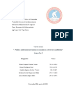 Política Ambiental, Instrumentos Económicos y Deterioro Ambiental