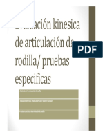 Evaluación Kinesica de Articulación de Rodilla