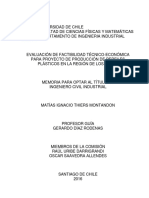 Evaluacion de Factibilidad Tecnico Economica para Proyecto de Produccion de Perfiles Plasticos en La Region de Los Lagos