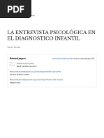 La Entrevista Psicologica en El Diagnostico Infantil