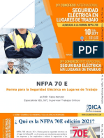 NFPA 70 E 2021 - Norma para La Seguridad Eléctrica en Lugares de Trabajo - Por Ing. M.sc. Fabio Miranda Monzón