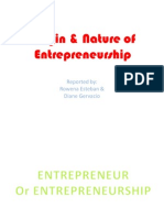 Origin & Nature of Entrepreneurship