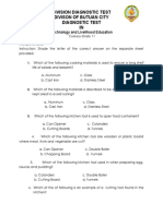 Cookery 11 Diagnostic Test