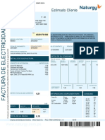 Estimado Cliente: Detalle de Sus Factura Datos de Su Consumo