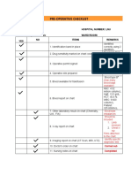 PRE Op Checklist